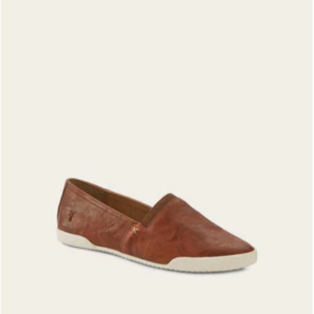 Frye Melanie Slip-Ons in Cognac.                                             440